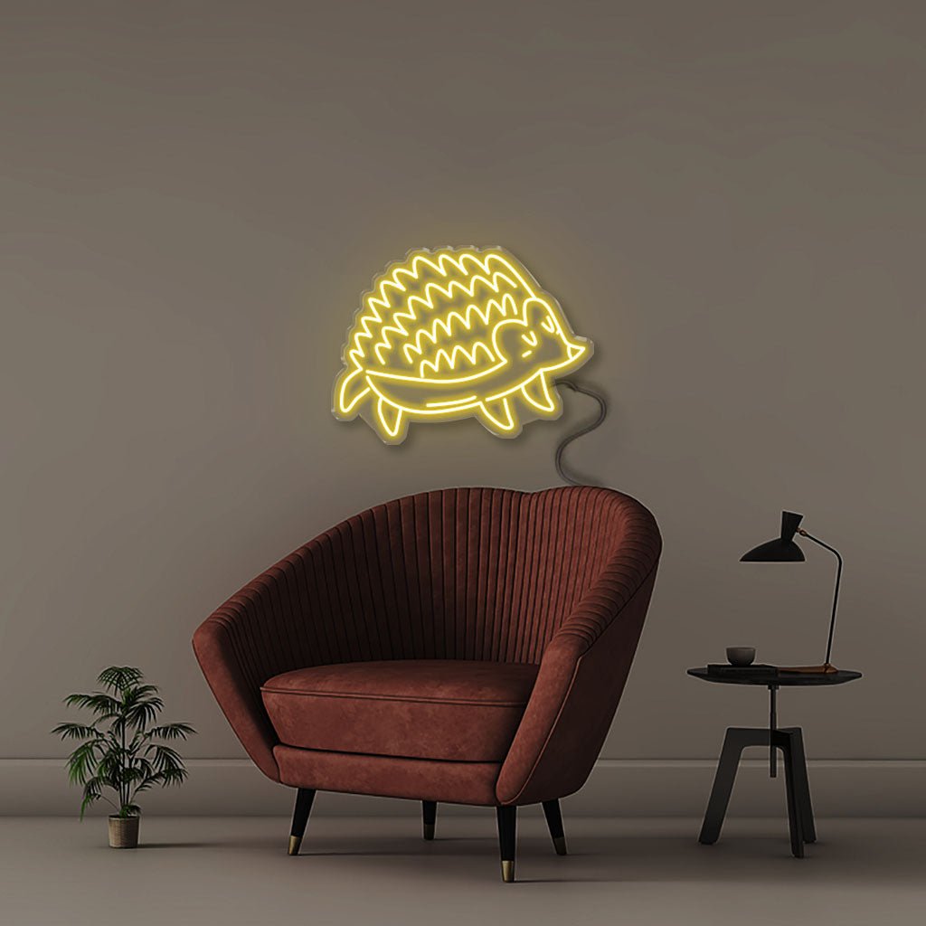 Doodle Hedgehog - Neonific - LED Neon Signs - 50 CM - Yellow