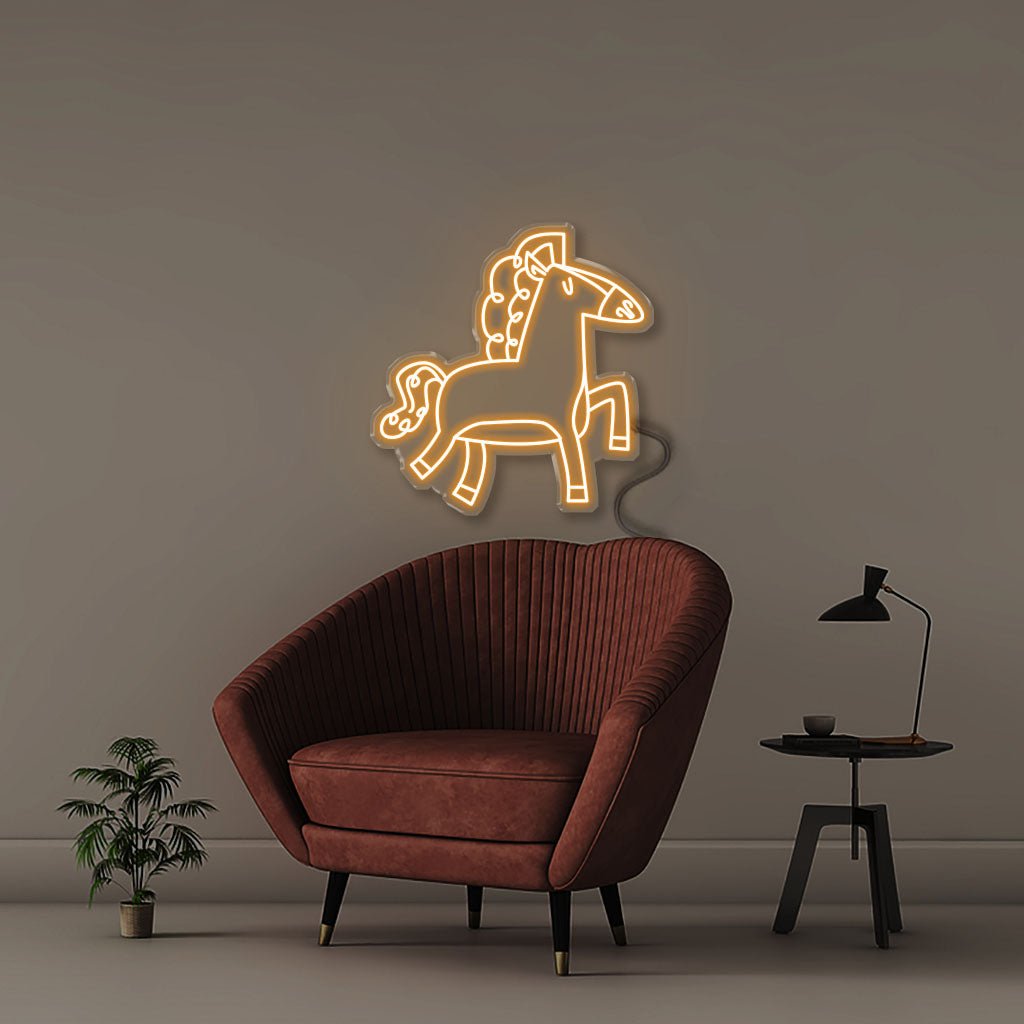 Doodle Horse - Neonific - LED Neon Signs - 50 CM - Orange