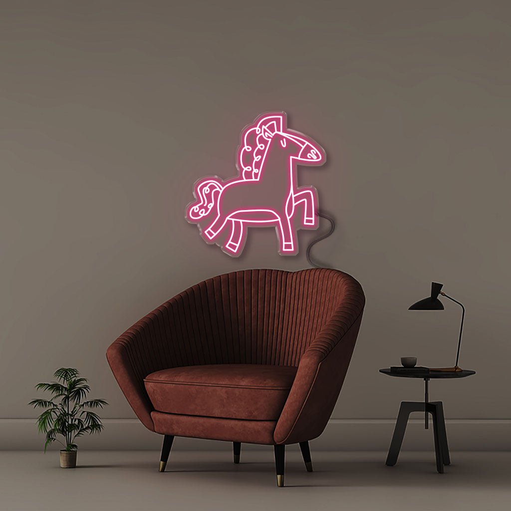 Doodle Horse - Neonific - LED Neon Signs - 50 CM - Pink