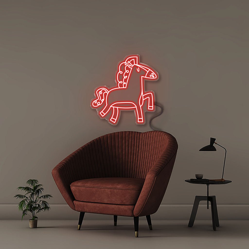 Doodle Horse - Neonific - LED Neon Signs - 50 CM - Red