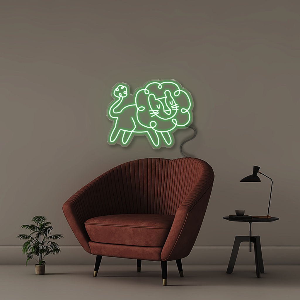 Doodle Lion - Neonific - LED Neon Signs - 50 CM - Green