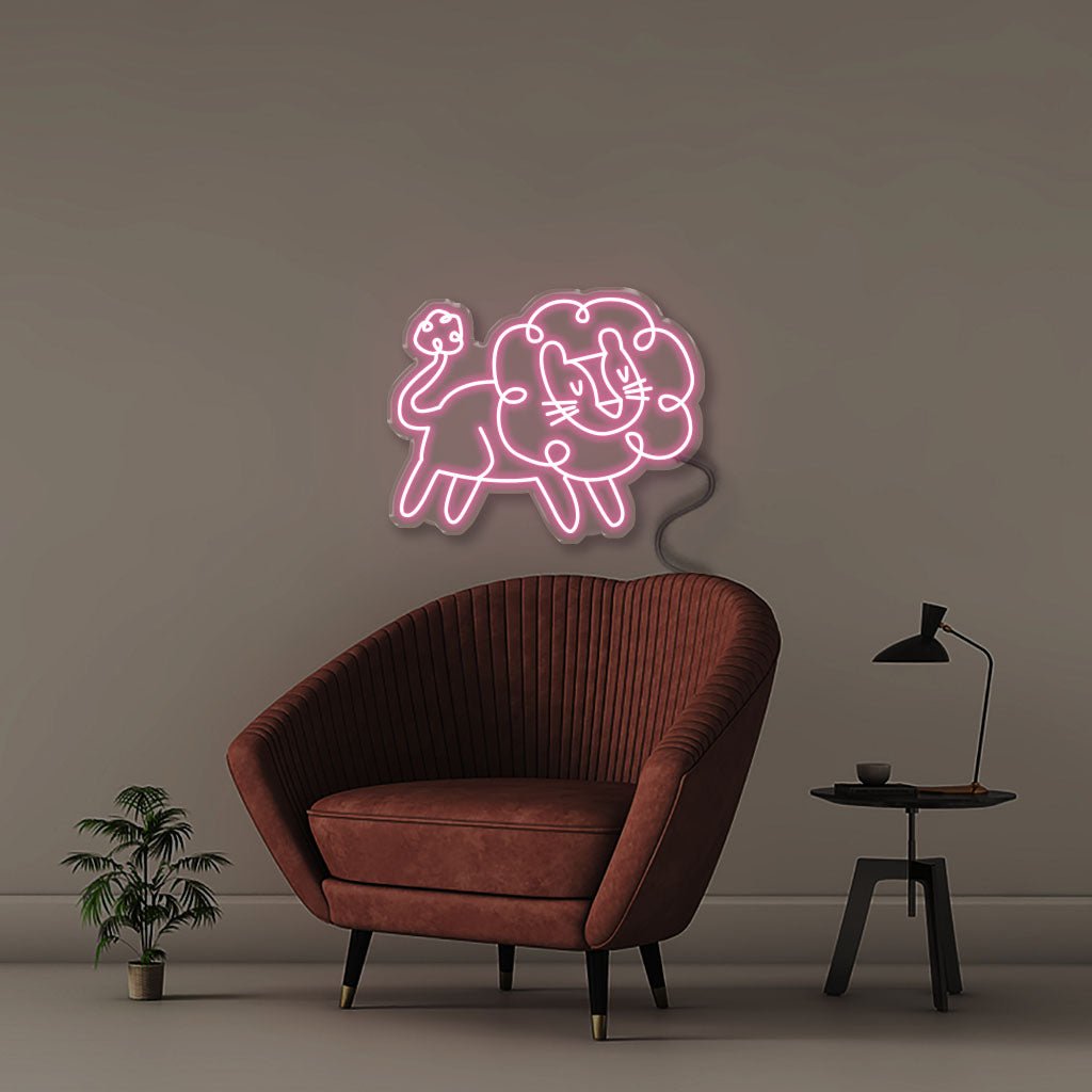 Doodle Lion - Neonific - LED Neon Signs - 50 CM - Light Pink