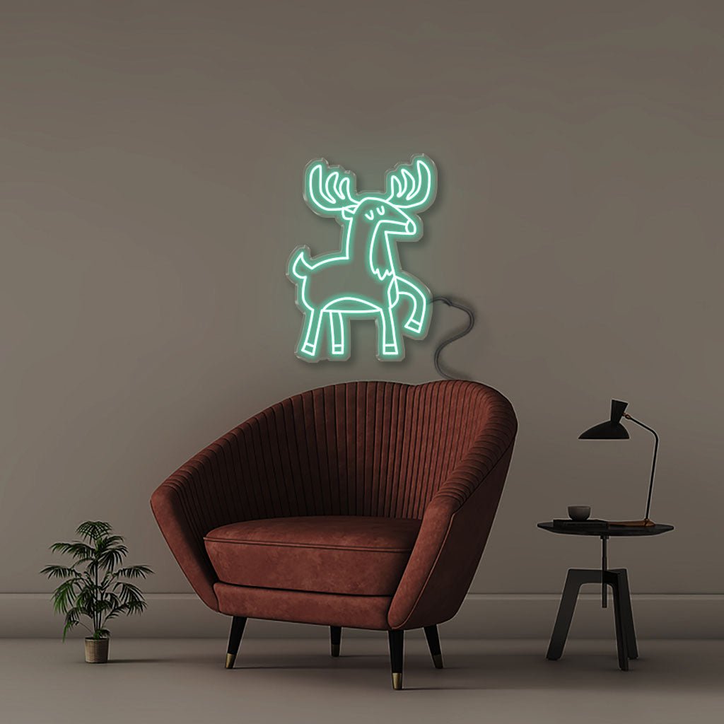 Doodle Reindeer - Neonific - LED Neon Signs - 50 CM - Sea Foam
