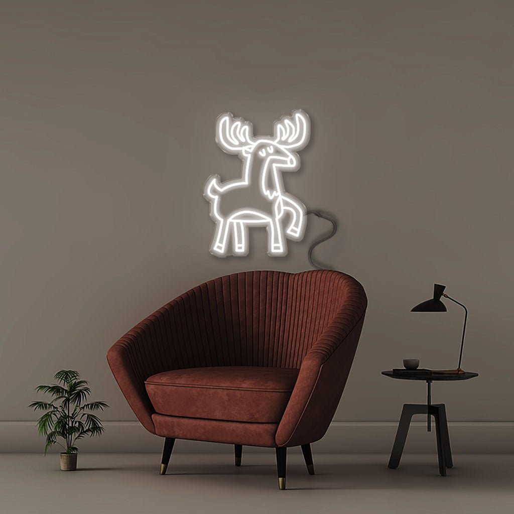 Doodle Reindeer - Neonific - LED Neon Signs - 50 CM - White