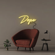 Dope - Neonific - LED Neon Signs - 50 CM - Yellow