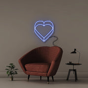 Double Heart - Neonific - LED Neon Signs - 50 CM - Blue