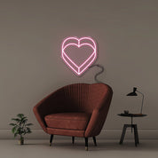 Double Heart - Neonific - LED Neon Signs - 50 CM - Light Pink