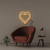 Double Heart - Neonific - LED Neon Signs - 50 CM - Orange