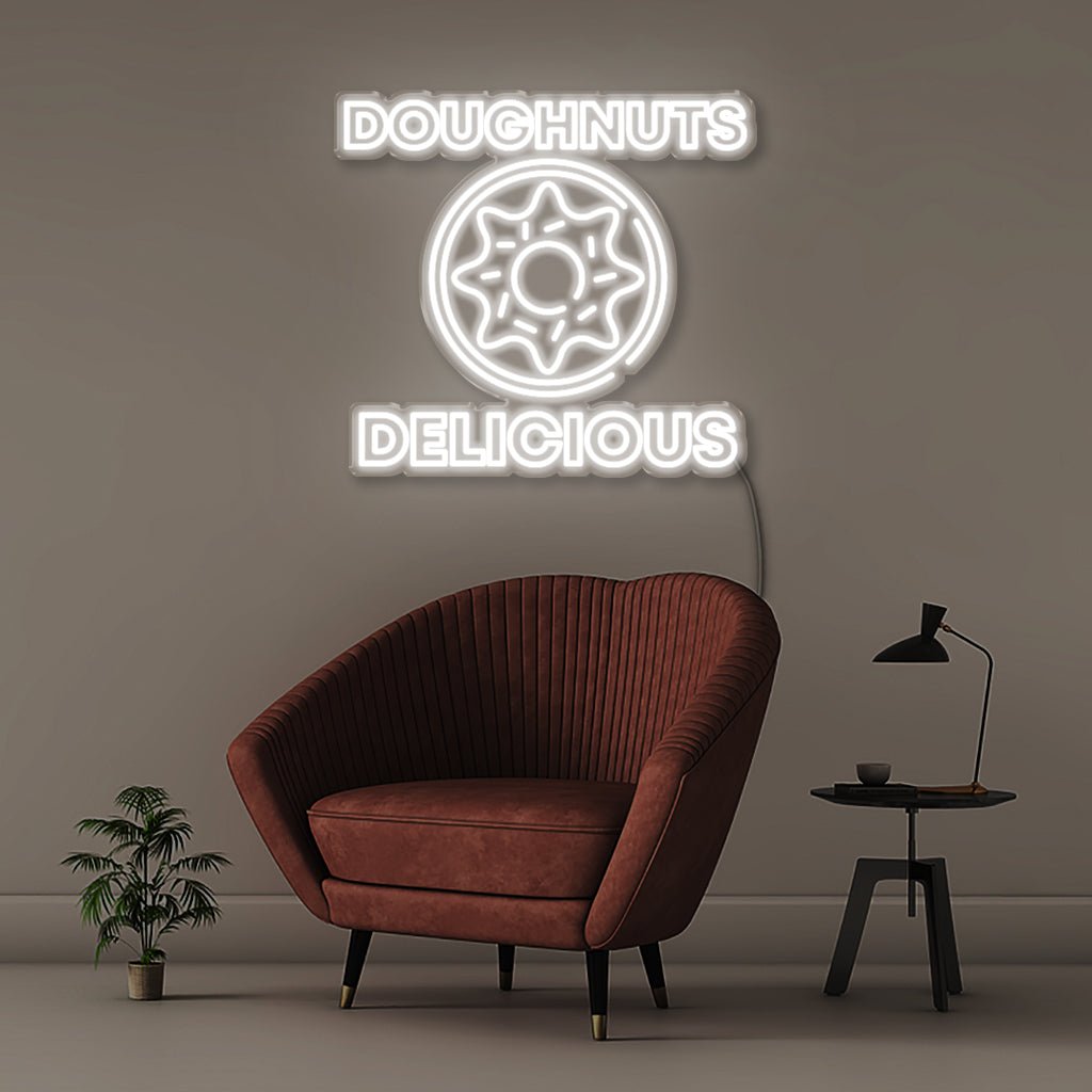 Doughnuts Delicious - Neonific - LED Neon Signs - 50 CM - White