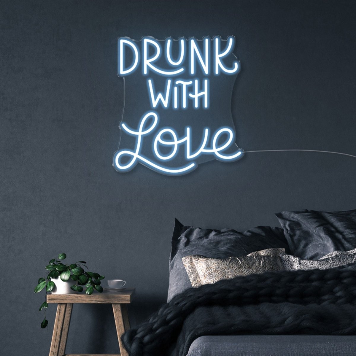 Drunk with Love - Neonific - LED Neon Signs - 50 CM - Light Blue