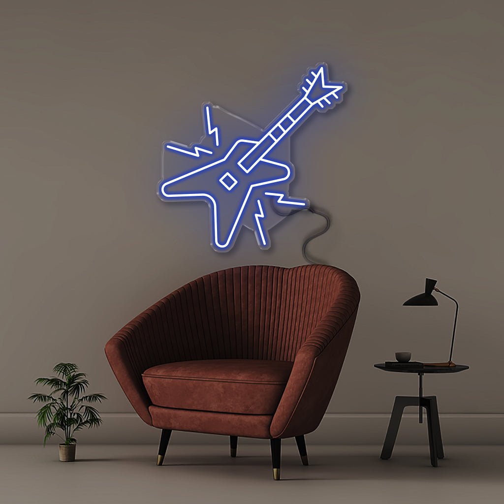 Electric Guitar - Neonific - LED Neon Signs - 50 CM - Blue