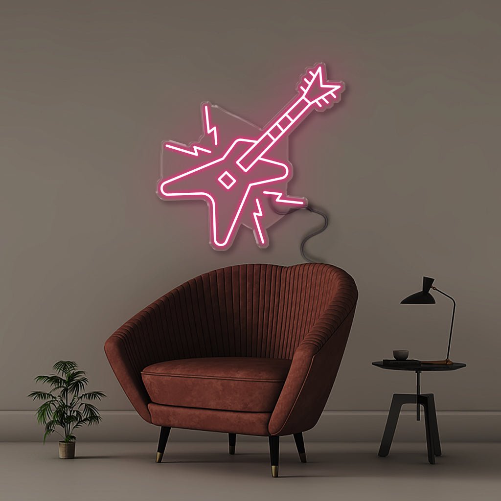 Electric Guitar - Neonific - LED Neon Signs - 50 CM - Pink