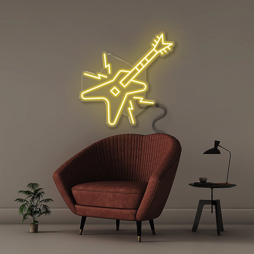 Electric Guitar - Neonific - LED Neon Signs - 50 CM - Yellow