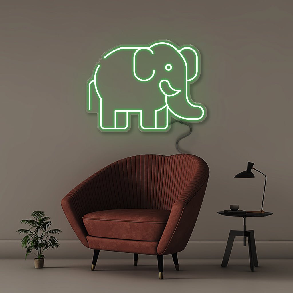 Elephant - Neonific - LED Neon Signs - 50 CM - Green