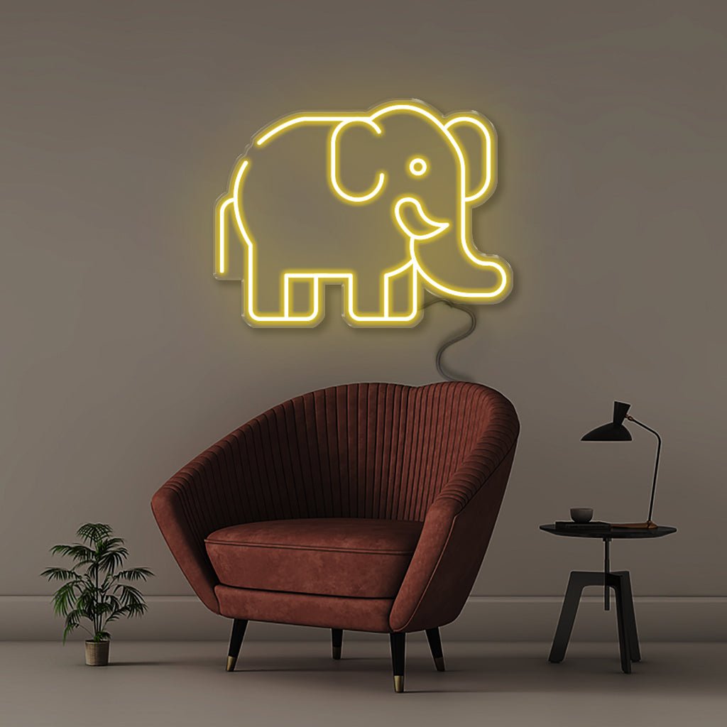 Elephant - Neonific - LED Neon Signs - 50 CM - Yellow
