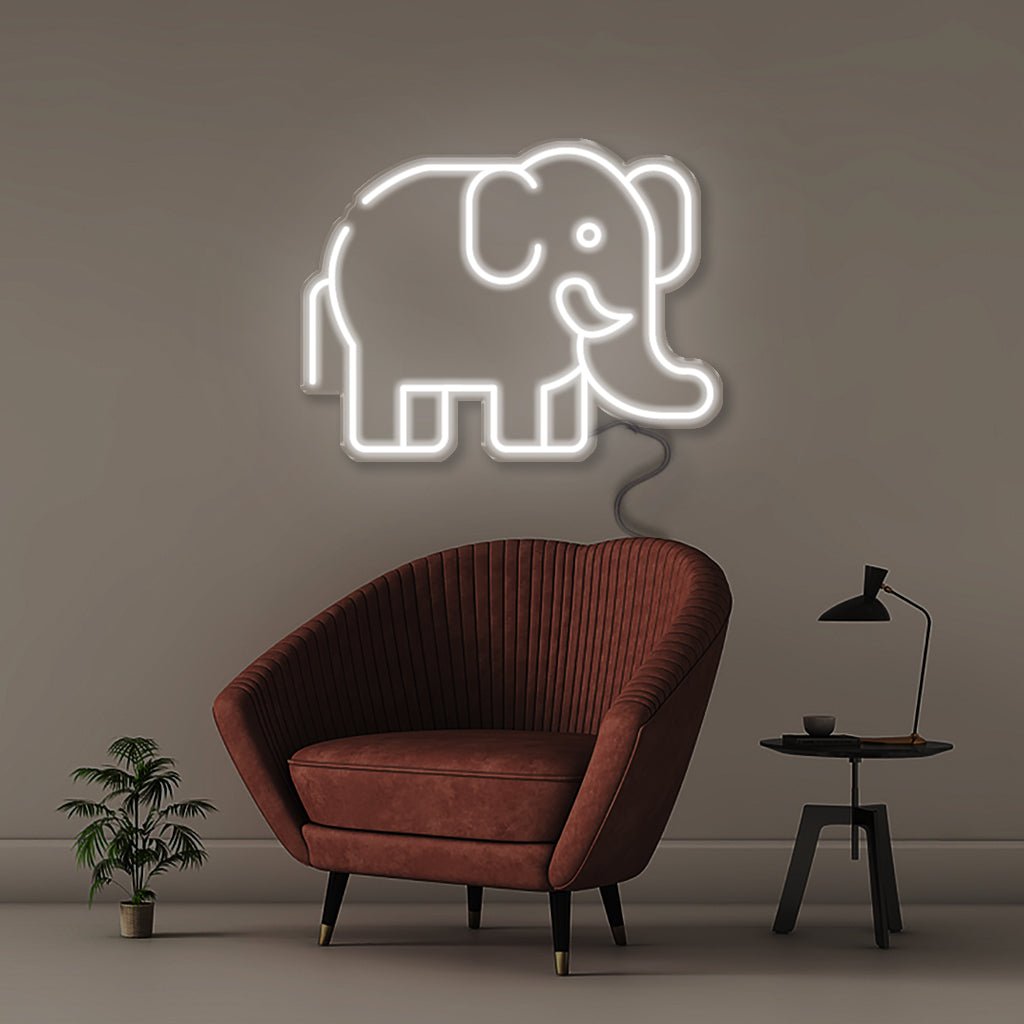 Elephant - Neonific - LED Neon Signs - 50 CM - White