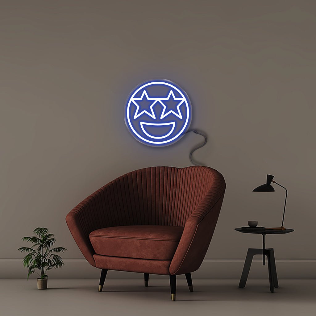 Excited Emoji - Neonific - LED Neon Signs - 50 CM - Blue