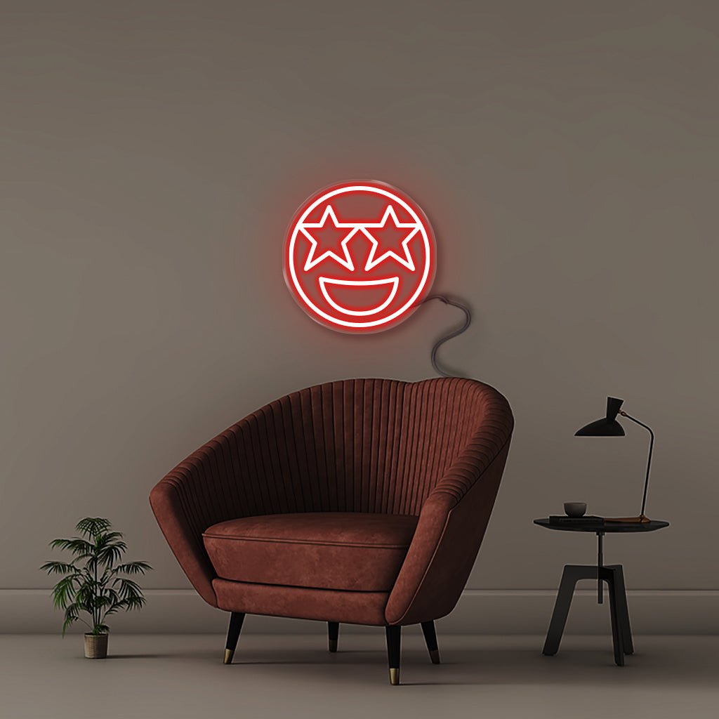 Excited Emoji - Neonific - LED Neon Signs - 50 CM - Red