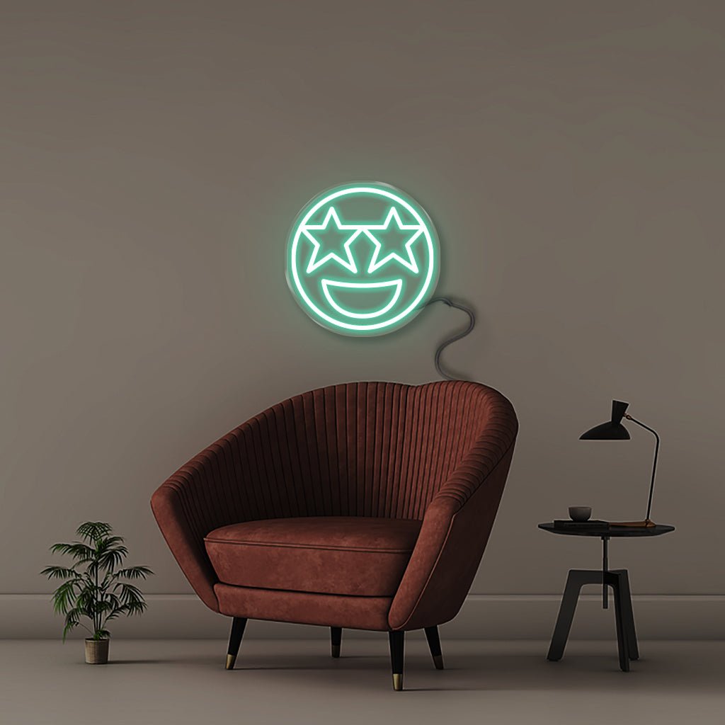 Excited Emoji - Neonific - LED Neon Signs - 50 CM - Sea Foam