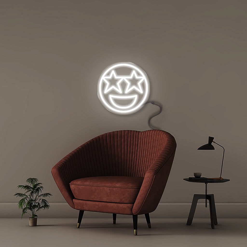 Excited Emoji - Neonific - LED Neon Signs - 50 CM - White