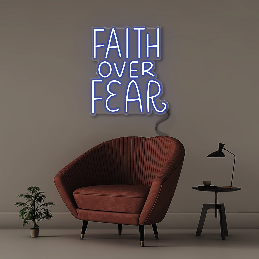 Faith Over Fear - Neonific - LED Neon Signs - 50 CM - Blue