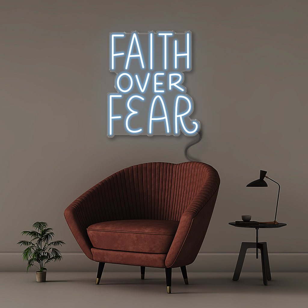 Faith Over Fear - Neonific - LED Neon Signs - 50 CM - Light Blue
