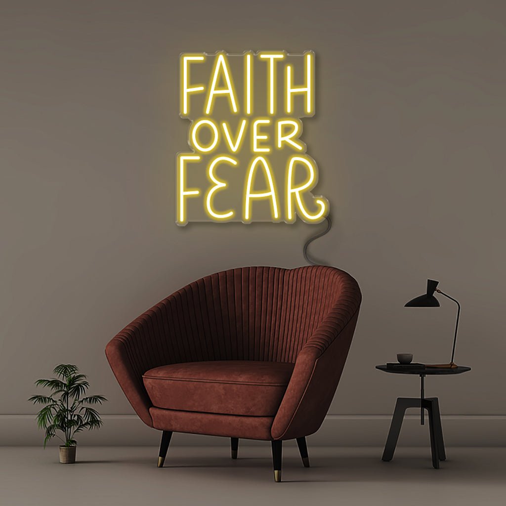 Faith Over Fear - Neonific - LED Neon Signs - 50 CM - Yellow