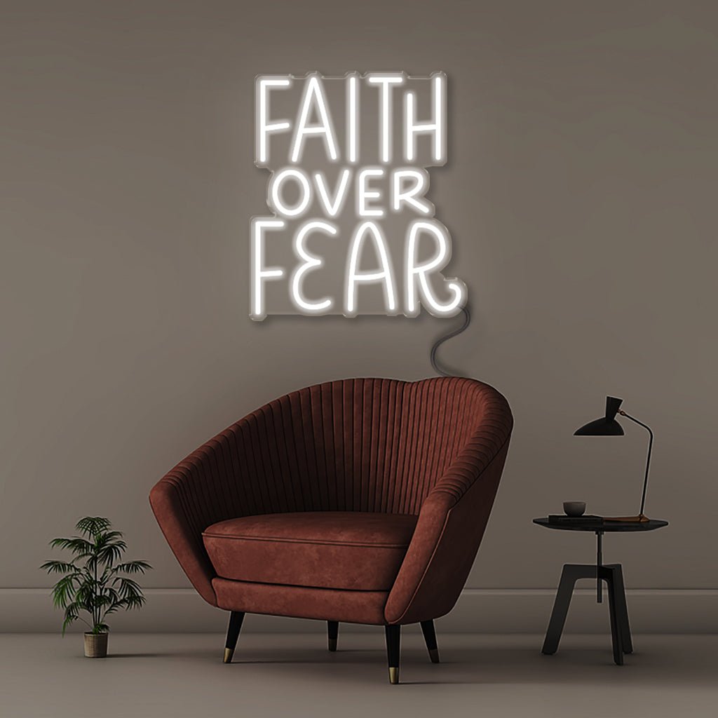 Faith Over Fear - Neonific - LED Neon Signs - 50 CM - White