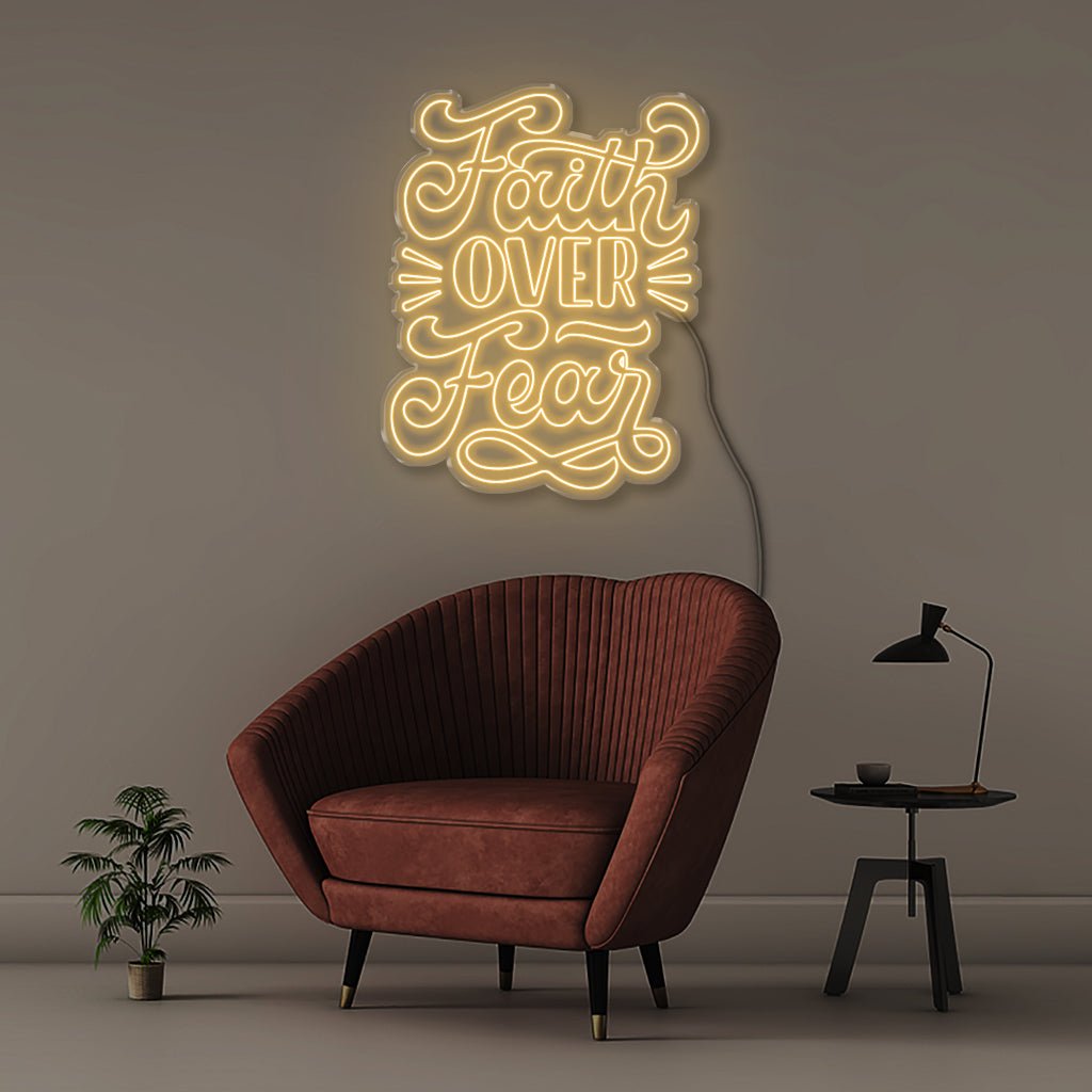 Faith Over Fear - Neonific - LED Neon Signs - 75 CM - Warm White