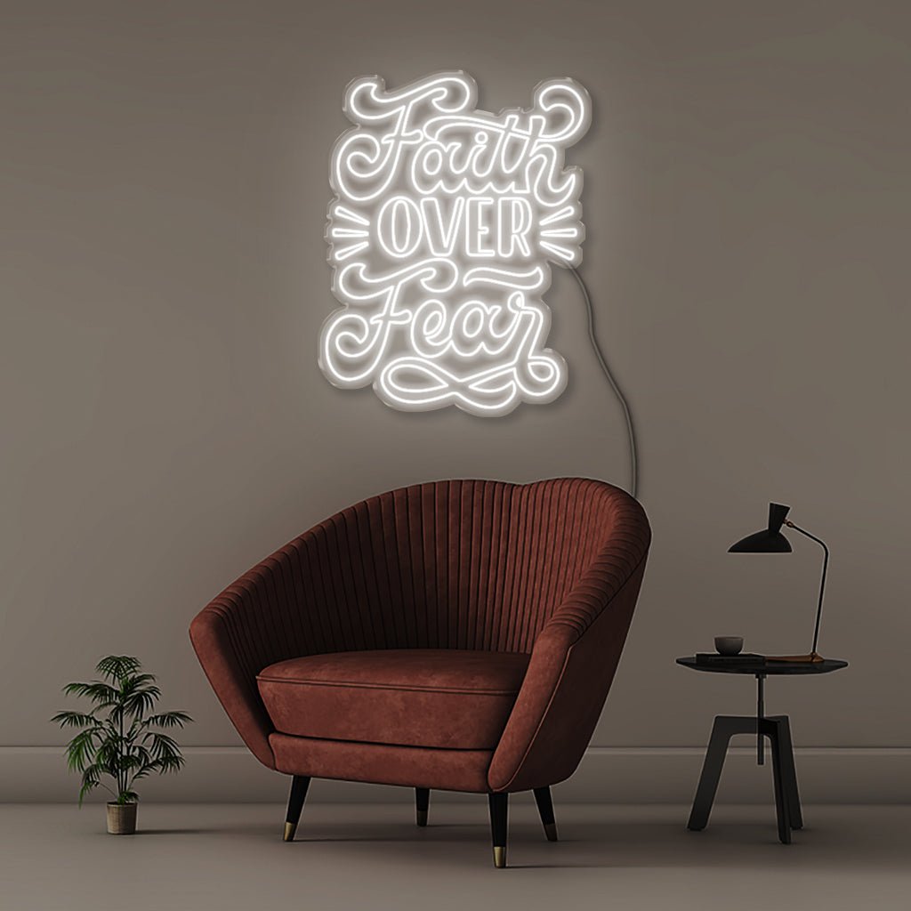 Faith Over Fear - Neonific - LED Neon Signs - 75 CM - White