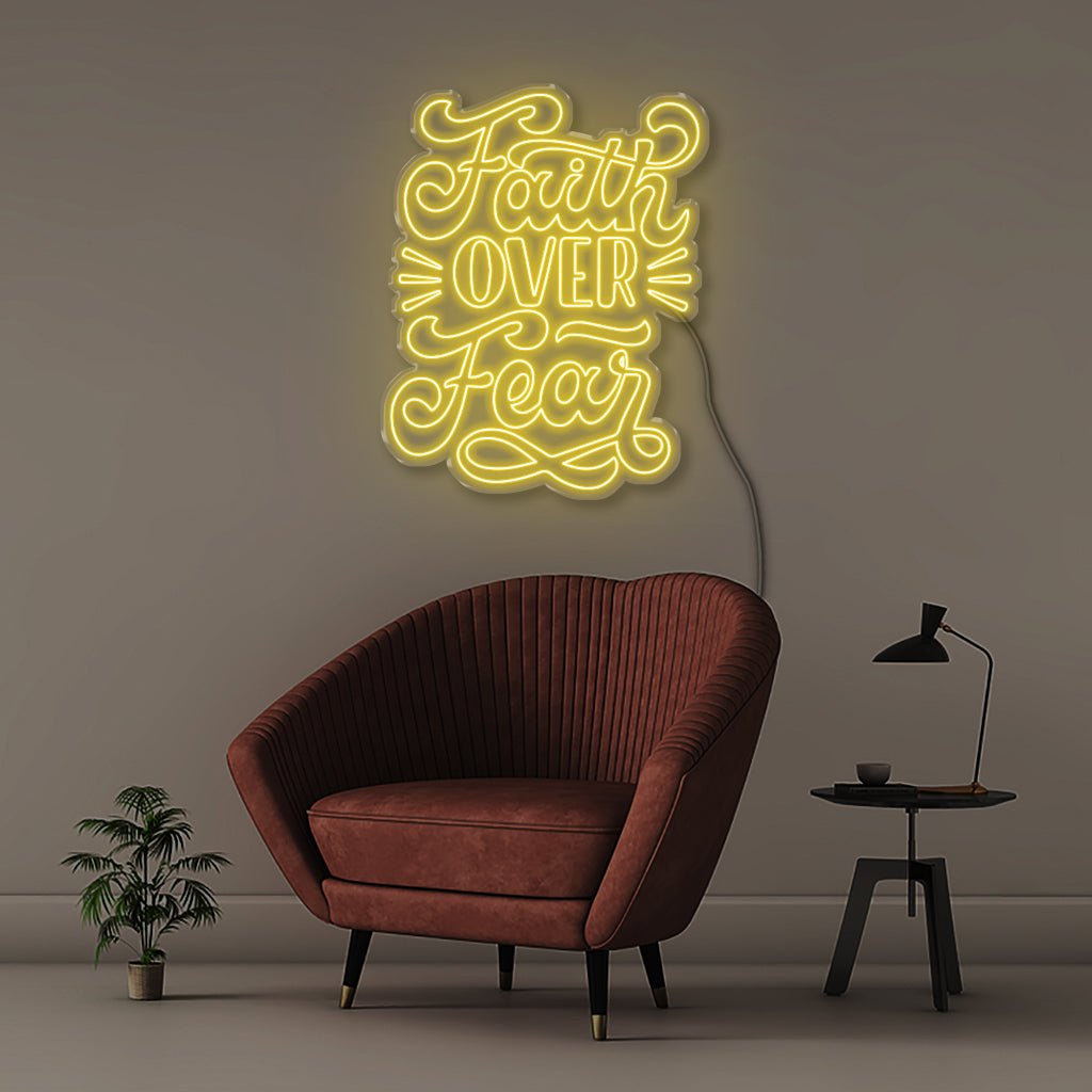 Faith Over Fear - Neonific - LED Neon Signs - 75 CM - Yellow