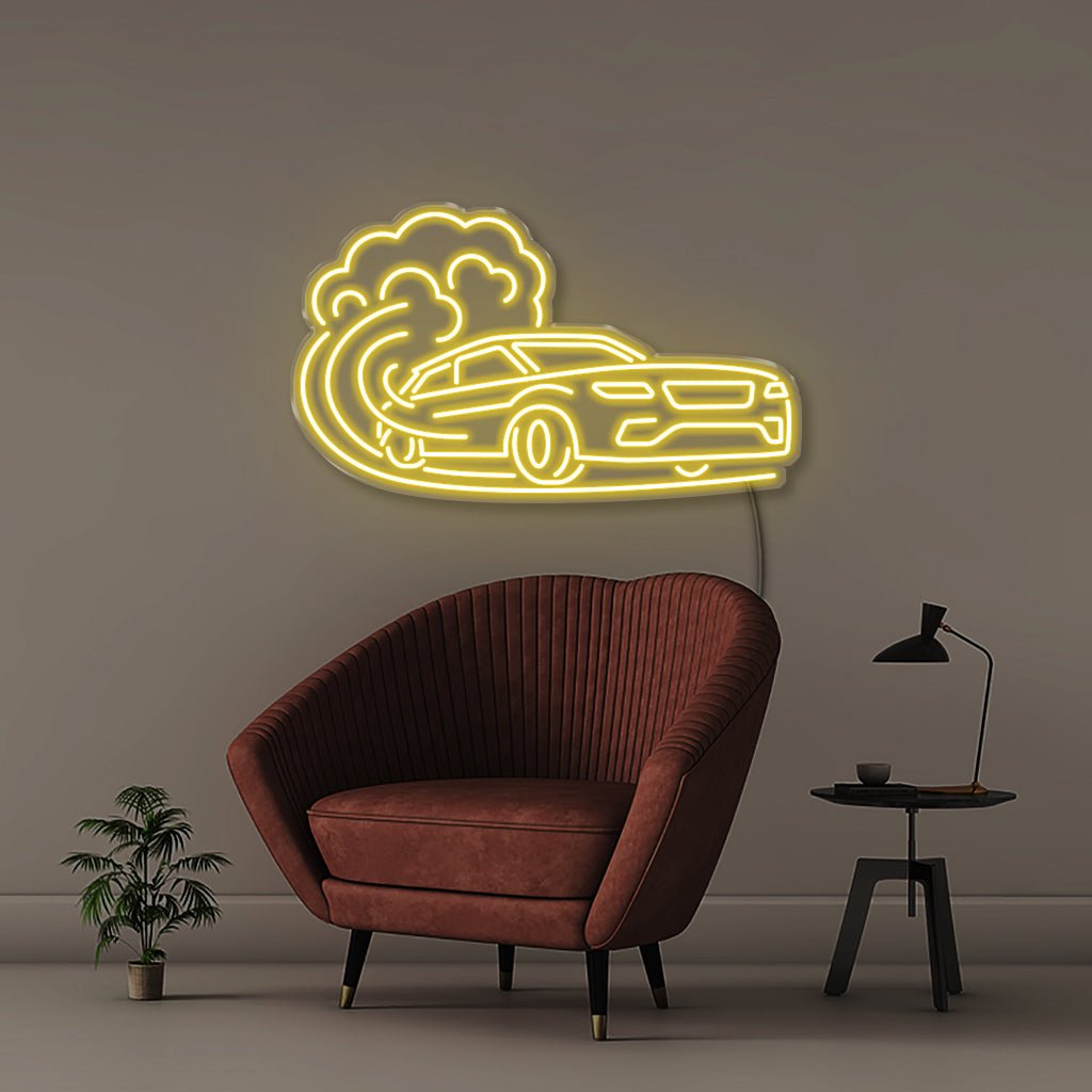 Fast Car - Neonific - LED Neon Signs - 50 CM - Yellow