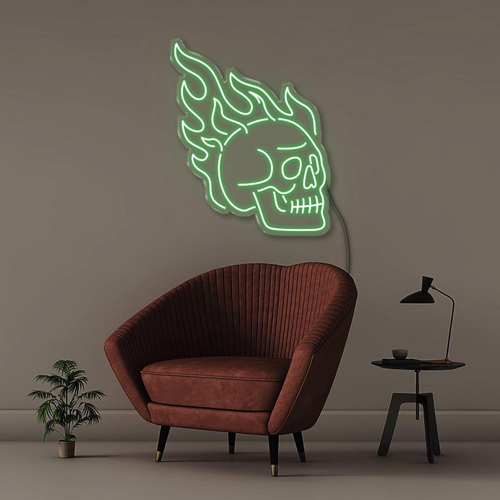 Fire Skull - Neonific - LED Neon Signs - 50 CM - Green