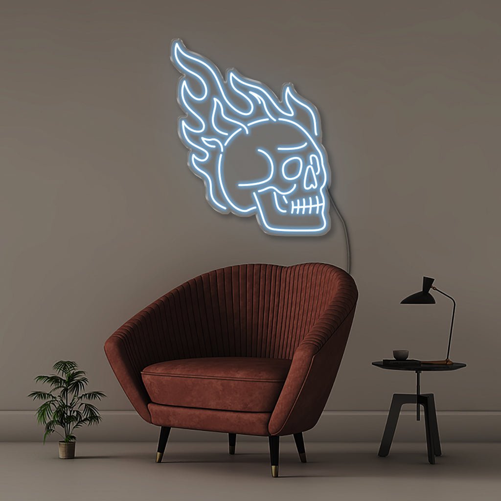 Fire Skull - Neonific - LED Neon Signs - 50 CM - Light Blue