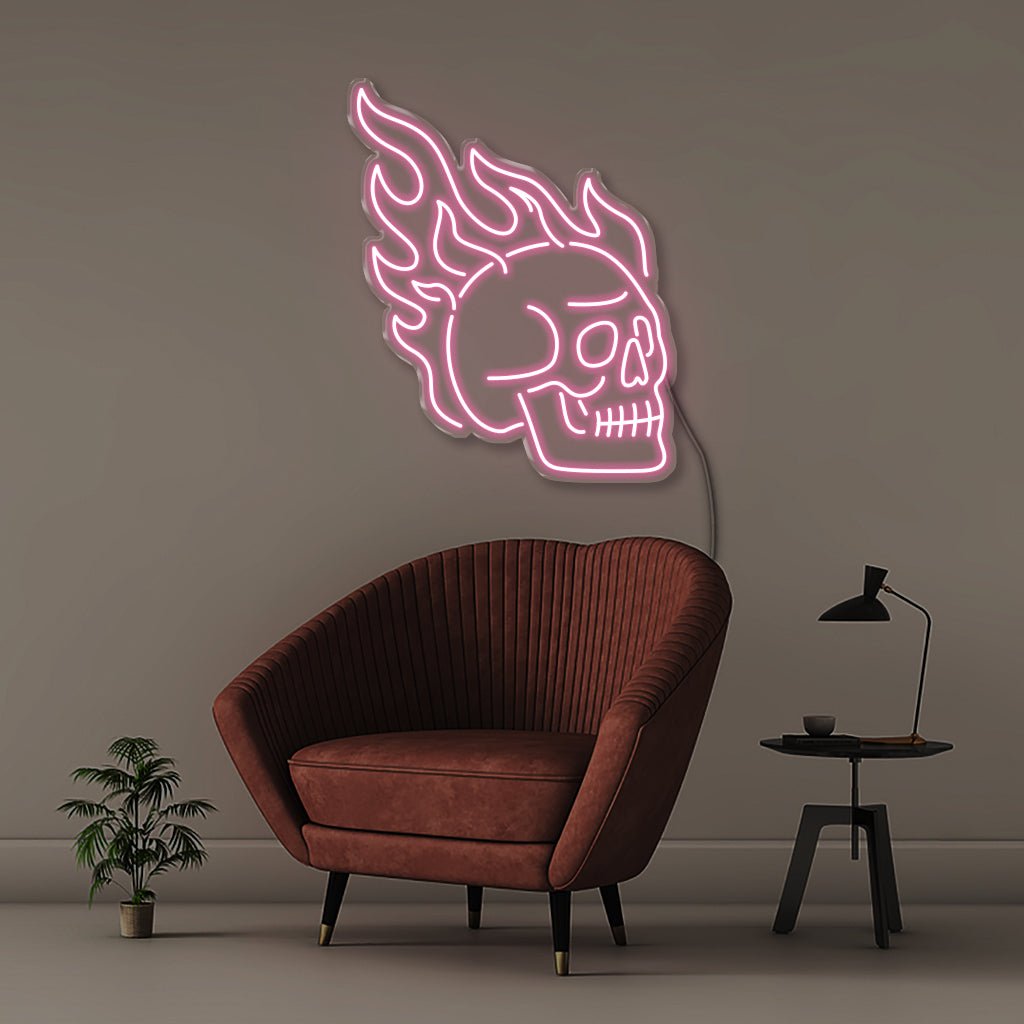 Fire Skull - Neonific - LED Neon Signs - 50 CM - Light Pink
