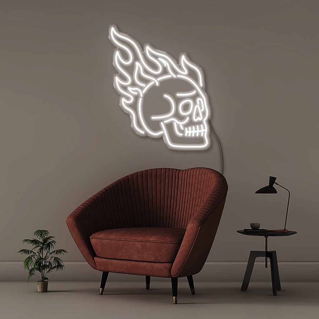 Fire Skull - Neonific - LED Neon Signs - 50 CM - White