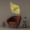 Fire Skull - Neonific - LED Neon Signs - 50 CM - Yellow