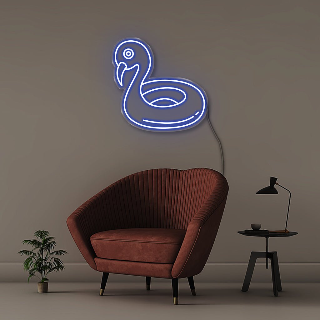 Floating Flamingo - Neonific - LED Neon Signs - 50 CM - Blue