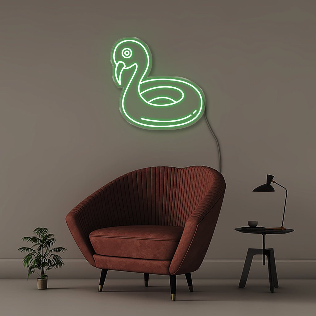 Floating Flamingo - Neonific - LED Neon Signs - 50 CM - Green