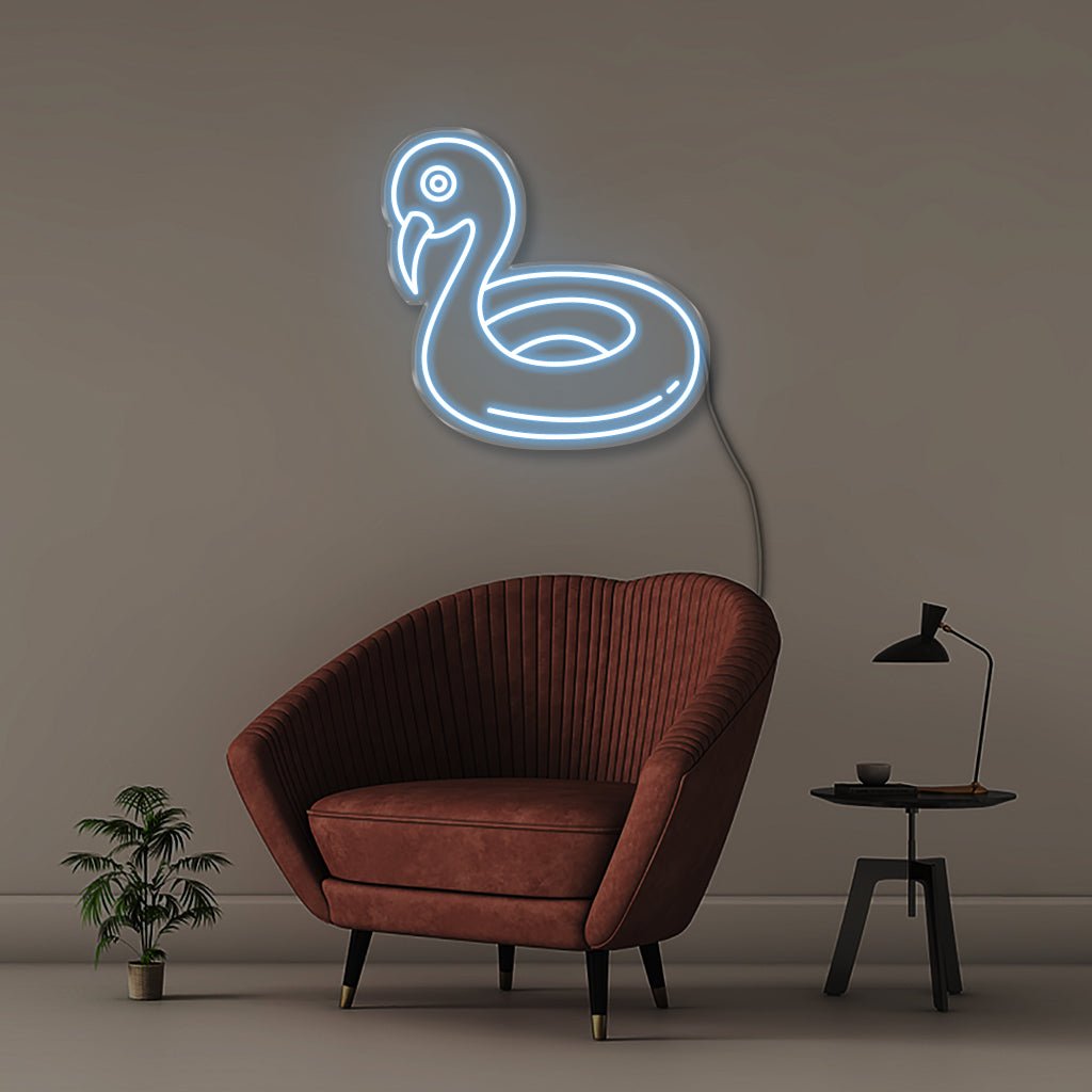 Floating Flamingo - Neonific - LED Neon Signs - 50 CM - Light Blue