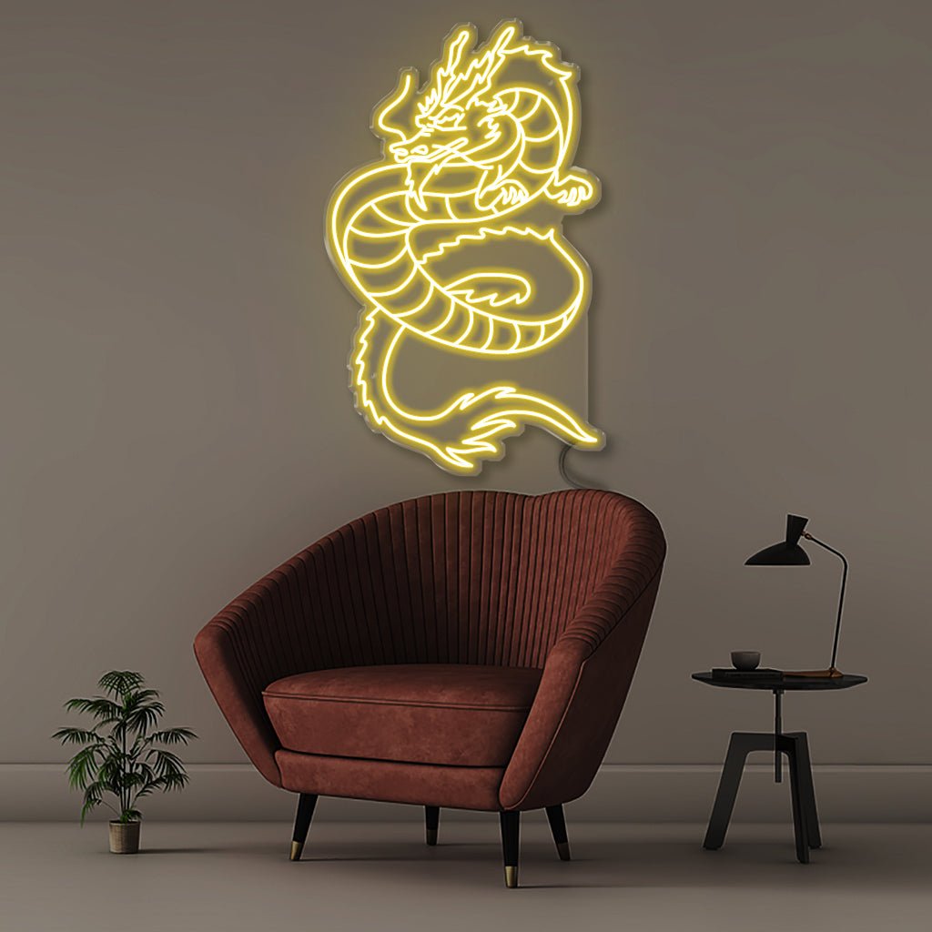 Flying Dragon - Neonific - LED Neon Signs - 50 CM - Yellow