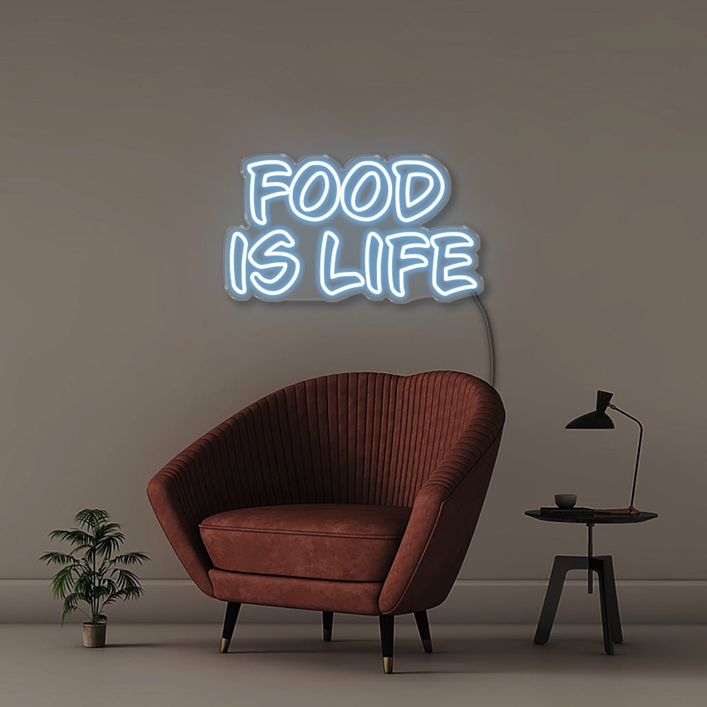 Food is Life - Neonific - LED Neon Signs - 50 CM - Light Blue