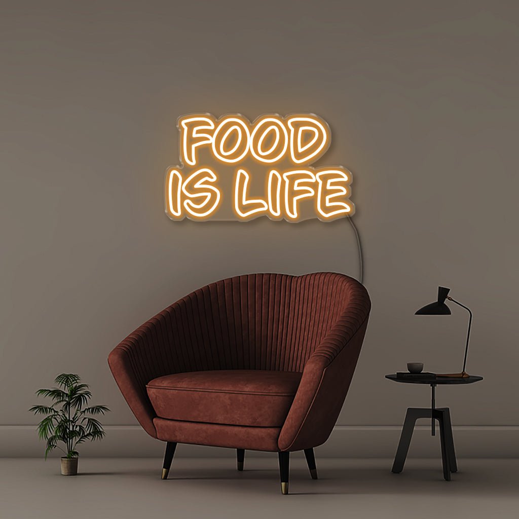 Food is Life - Neonific - LED Neon Signs - 50 CM - Orange