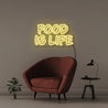 Food is Life - Neonific - LED Neon Signs - 50 CM - Yellow