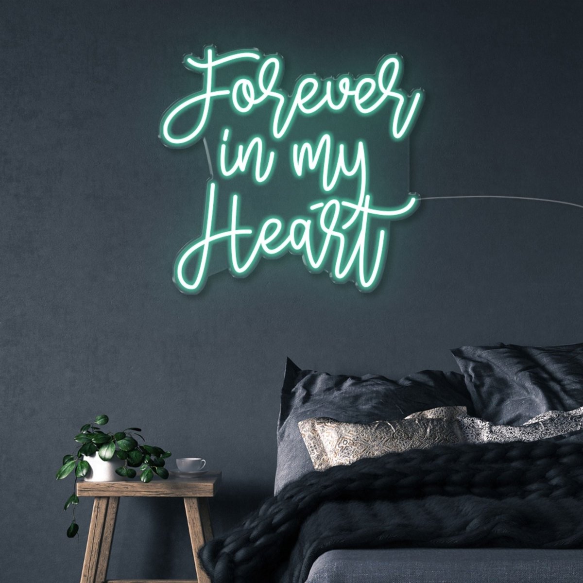 Forever In My Heart - Neonific - LED Neon Signs - 75 CM - Sea Foam