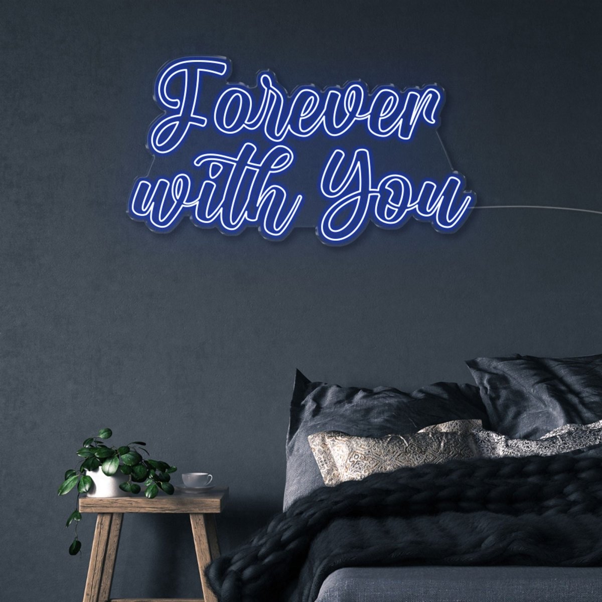 Forever with You - Neonific - LED Neon Signs - 100 CM - Blue
