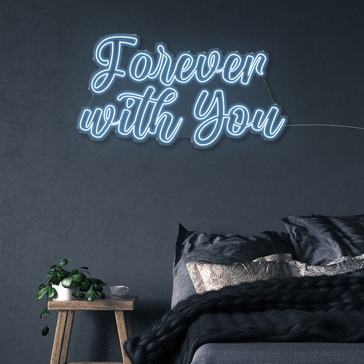 Forever with You - Neonific - LED Neon Signs - 100 CM - Light Blue