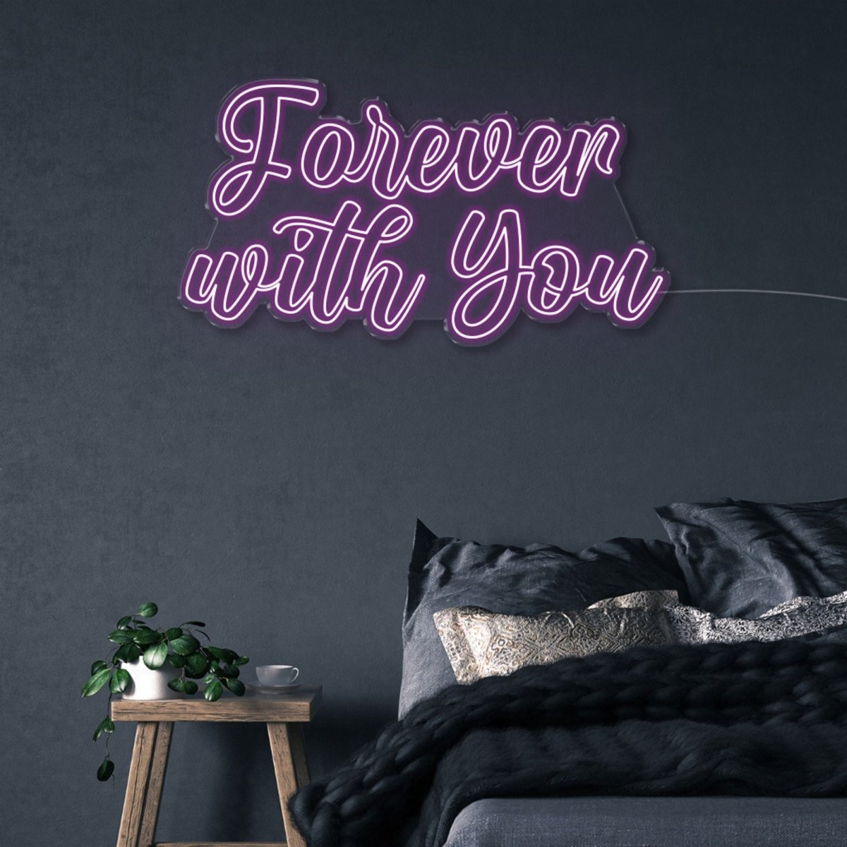 Forever with You - Neonific - LED Neon Signs - 100 CM - Purple