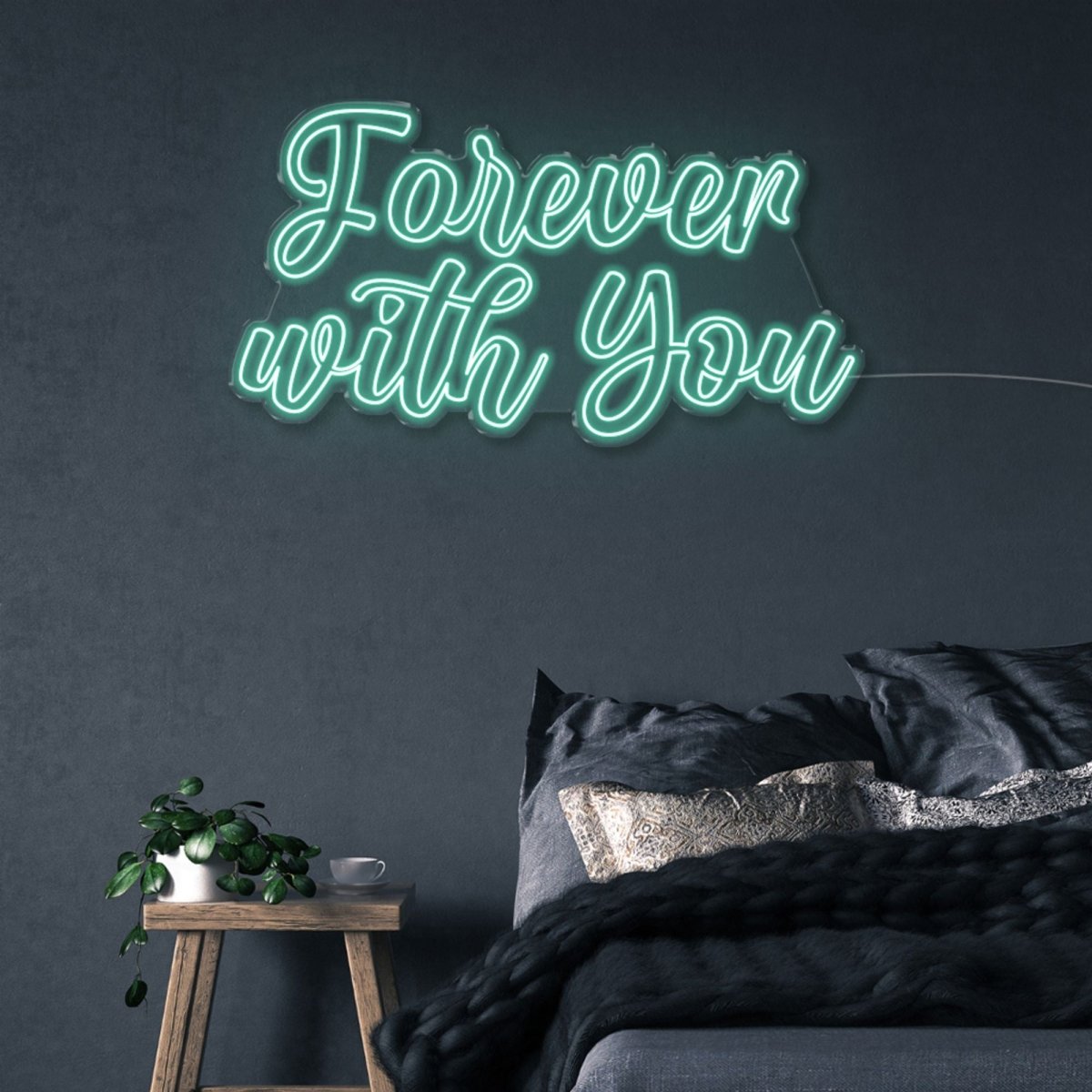 Forever with You - Neonific - LED Neon Signs - 100 CM - Sea Foam