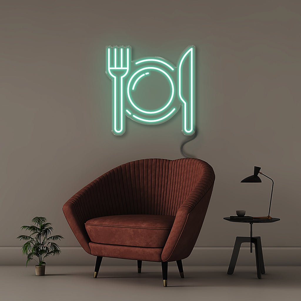 Fork and Knife - Neonific - LED Neon Signs - 50 CM - Sea Foam